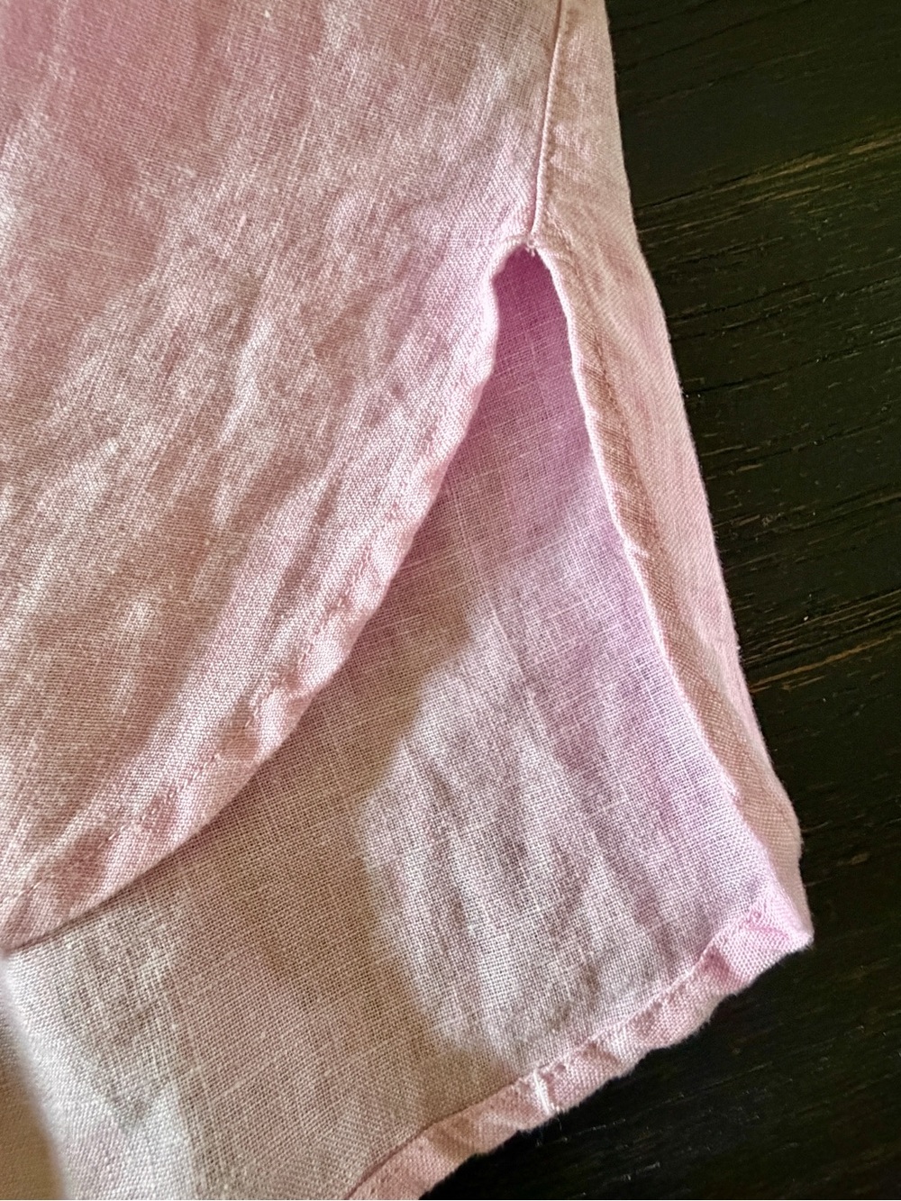 Joie Light Pink Button-Front Linen Shirt Dress - Picture 6 of 6